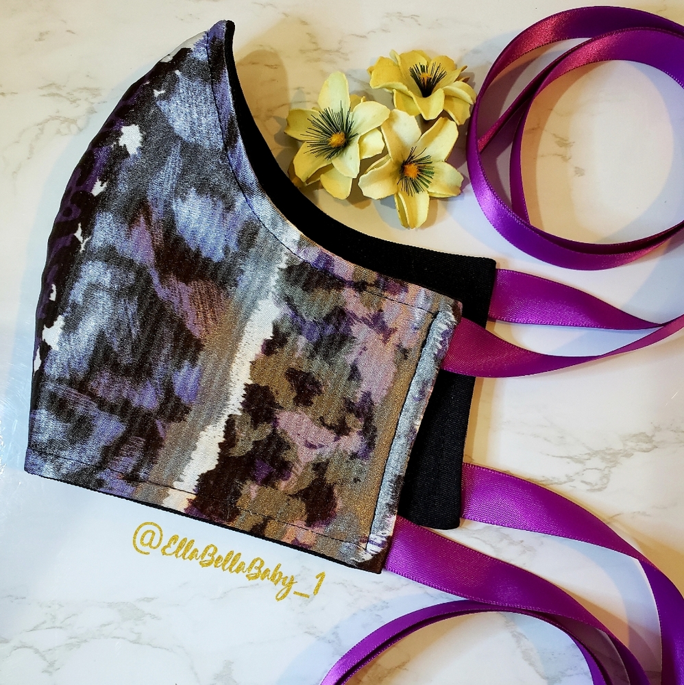 Leopard Face Mask Filter 3 Layers Washable Reuse